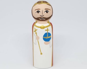 Christ the King Peg Doll, Saint Peg Dolls, Catholic Gift, Baptism Gifts, Confirmation Gifts, First Communion Gift, Easter Basket Ideas