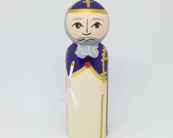 St. Blaise, Saint Peg Dolls, Catholic Gifts, Baptism, Confirmation, St. Peg Dolls