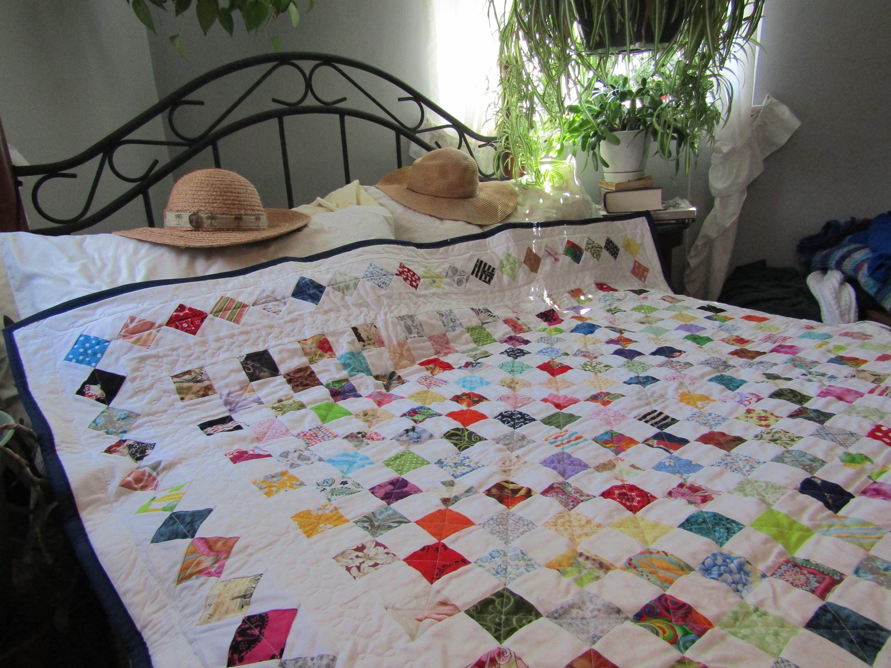 Lap Quilt Unique Modern Pattern Bright Happy Scrappy 77 X 57 Quilt - Etsy