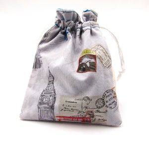 Small Fabric Cinch Gift Bag: Earbud/Charger Storage