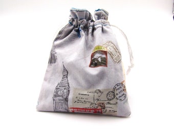 Small Cloth Gift Bag  Ear Bud/Phone Charger Storage  Fabric Bags  Unique bags  Reusable Gift Bags  Eco Friendly  Lined Bags