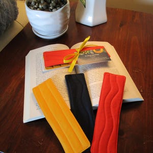 Bookmark Set   Primary colors  Gift for Readers  Cotton   Quilted    3 per set