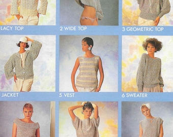 12 x Womens top knitting pattern Pdf Download ladies summer short sleeve or sleeveless top 28 - 38 inch chest DK