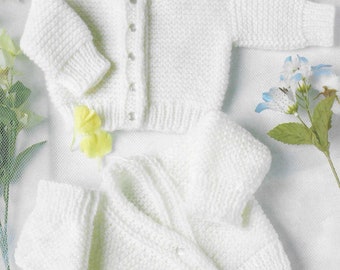 Premature Small Baby DK Easy Classic Knitting Pattern Girl Boy Easy Cardigan PDF Download Only 13  - 16 inch chest