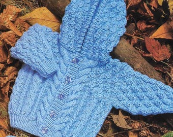 5 X Aran Knitting Pattern Children toddler baby Boy Girl Cable Aran PDF Download Only Mixed 16 - 24 inch chest