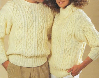 12 x Family Aran Cable Women Men Child Aran Knitting Pattern Cardigan Sweater Jacket Coat PDF DOWNLOAD Mixed Sizes 20 - 46 inch chest
