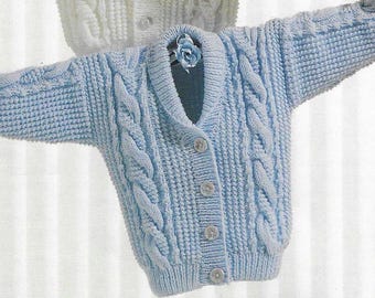 Aran Knitting Pattern Children Toddler Baby Boy Girl Cable Aran PDF Download Only Mixed 20 - 26 inch chest