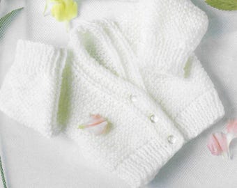 Premature Small Baby DK Easy Classic Knitting Pattern Girl Boy Easy Cardigan PDF Download Only 13  - 16 inch chest