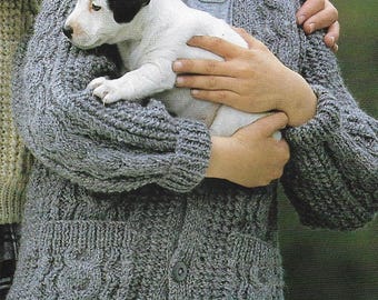 14 x Family Aran Cable Women Men Child Aran Knitting Pattern Cardigan Sweater Jacket Coat PDF DOWNLOAD Mixed Sizes 28 - 46 inch chest