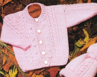 5 X Aran Knitting Pattern Children toddler baby Boy Girl Cable Aran PDF Download Only Mixed 16 - 24 inch chest