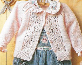 10 x Classic Knitting Pattern Children baby Boy Girl Cable lace matinee jacket jumper Cardigan PDF Download Only Mixed 18 - 24 inch chest