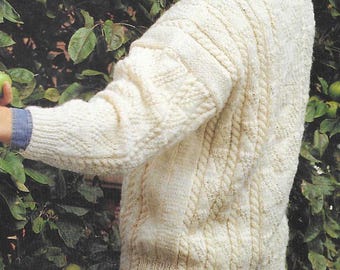 8 x Aran Cable Women Men Man Ladies Aran knitting Pattern Cardigan Sweater Waistcoat PDF DOWNLOAD 30 - 48 inch Chest