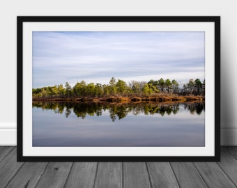 Landscape and Nature Photography, Large Wall Art, New Jersey, NJ Landscapes, Pine Barrens,  "Whitesbog Mirror"
