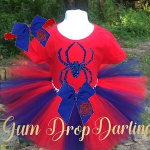 Spiderman Birthday, Spider girl birthday, red blue tutu, spiderman costume, spider girl costume, spider outfit, Birthday tutu