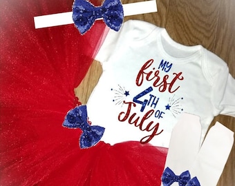 First 4th of July, 1st Fourth of July, 4th of July baby, patriotic baby, 4th of July outfit, red white blue tutu, 4th of July tutu