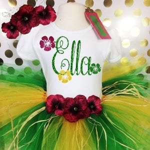 Luau Birthday, Hawaiian tutu, Tutu outfit, baby Hawaiian, Hawaiian toddler, luau outfit, Luau tutu, Personalized top, Luau Birthday