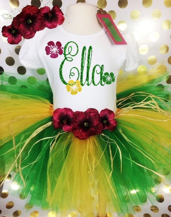 Luau Birthday Tropical Baby Girl Outfit Costume Hawaiian Clothes