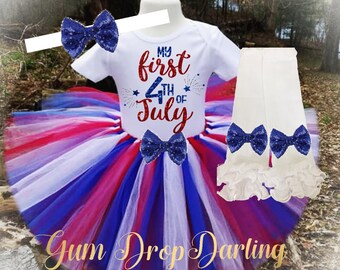 First 4th of July, 1st Fourth of July, 4th of July baby, patriotic baby, 4th of July outfit, red white blue tutu, 4th of July tutu