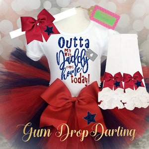 Military Homecoming, Daddy coming home, Military Baby, Military daughter, Military Daddy, Patriotic girl, Patriotic Baby, homecoming outfit