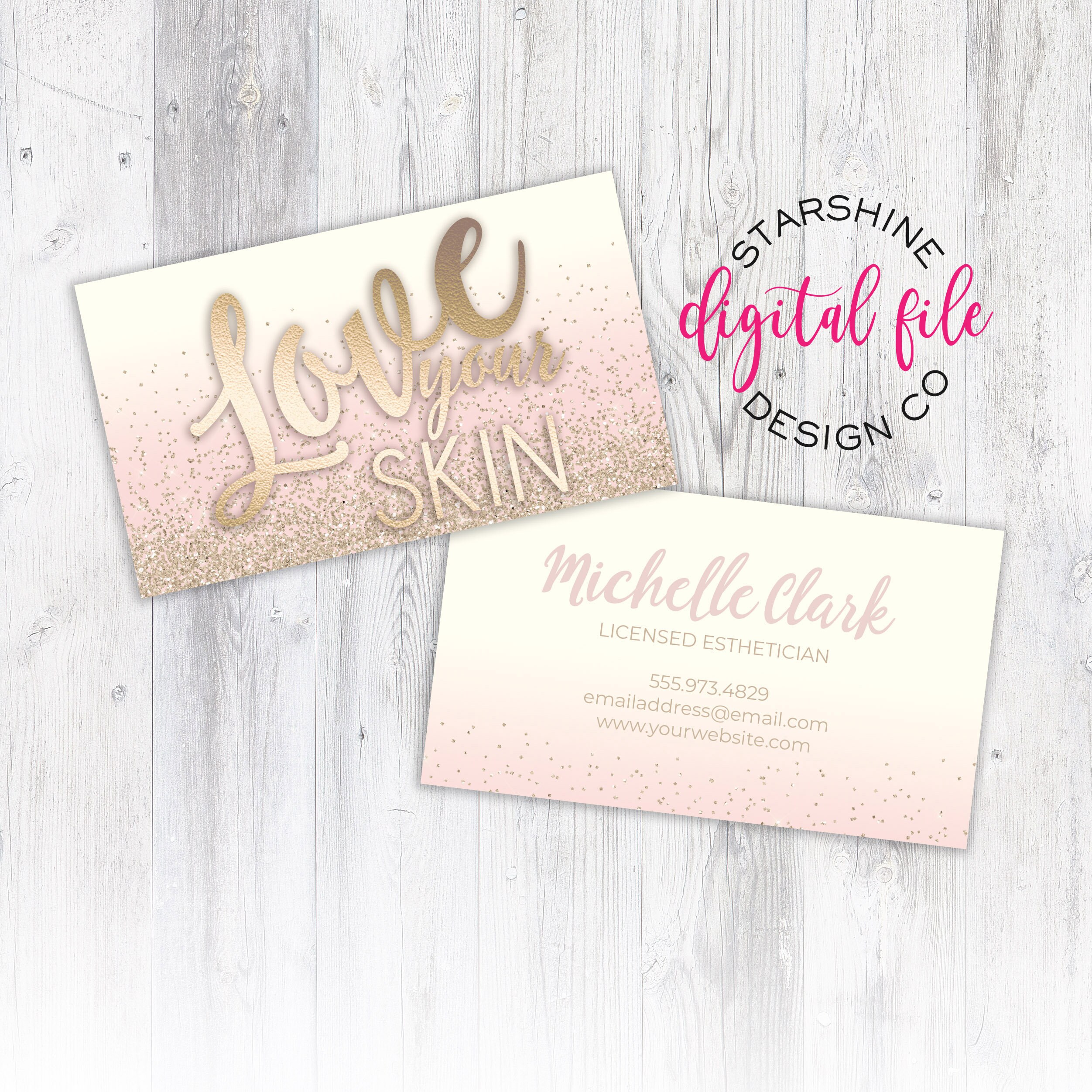 Licensed Esthetician Business Card Personalized Business Card Etsy