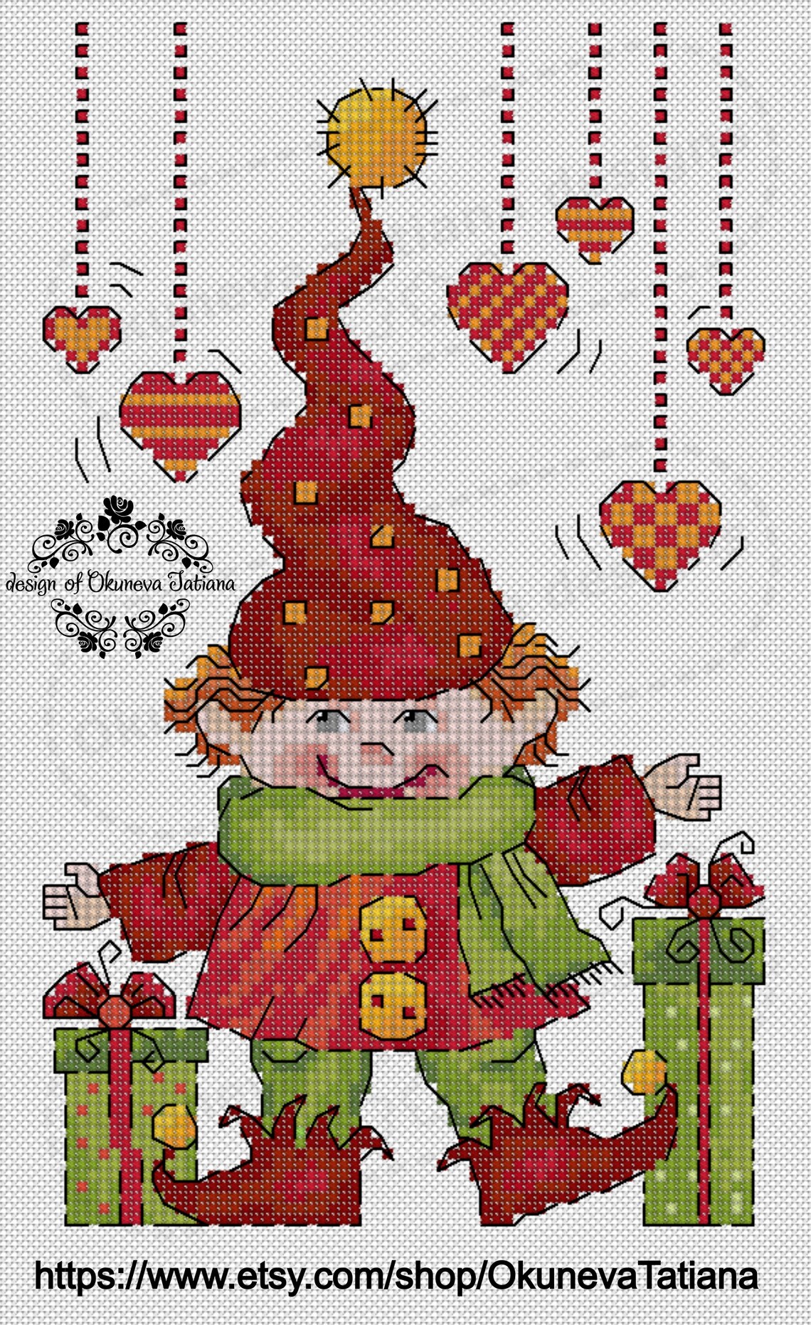 Christmas Elf Counted Cross Stitch Pattern Instant Digital  Etsy