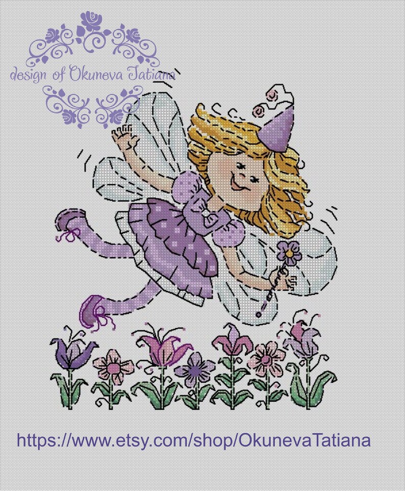PDF Cross Stitch Fairy Cross Stitch Pattern Digital Cross Stitch Instant Cross Stitch
