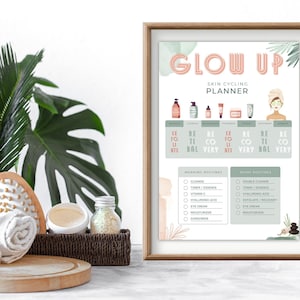 Skin Cycling Calendar, Weekly Skincare Planner, Daily Skincare Routine, Skin Cycle Guide Chart Plan, Cheat Sheet, Printable Daily Planner