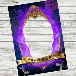 Descendants Photo Prop Frame - Disney Descendants photo booth frame - Teen DIY Photo Prop Boy Girl Sign Customized Digital Printable
