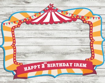 Carnival Photo Prop Frame - Carnival photo booth frame - DIY Photo Prop Boy Girl Sign Customized Digital Printable