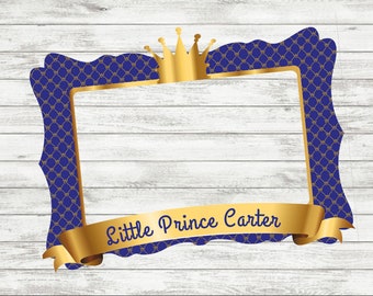 Little Prince birthday, Prince Birthday Frame, First Birthday Party, Photo Booth Frame, Blue Prince Birthday Party