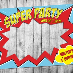 Superheld Rahmen, Superhero Geburtstag Photo Booth Bilderrahmen, Superheld Rahmen, Geburtstagsparty DIGITALDATEI
