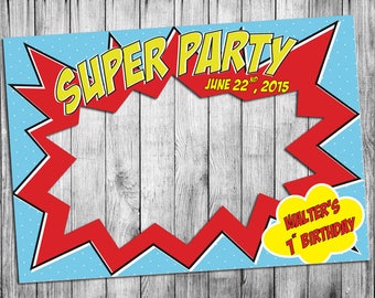 Superhero Frame, Superhero Birthday Photo Booth Frame, Superhero Frame, birthday party DIGITAL FILE