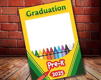 Pre-K Crayon Graduation Photo Booth Frame (Digital File)