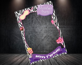 Sleepover Party Frame, Sleepover Birthday, Slumber Party, Slumber birthday, Sleepover Birthday