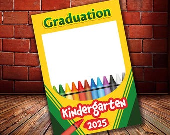 Crayon Kindergarten Graduation 2024 Photo Booth Frame (Digital)