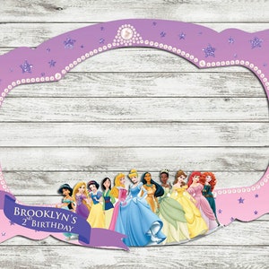 Princess Birthday Frame, First Birthday Party, Photo Booth Frame, Pink Princess Birthday Party