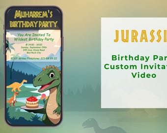 Jurassic Dinosaur Birthday Party Video Invitation (Digital)