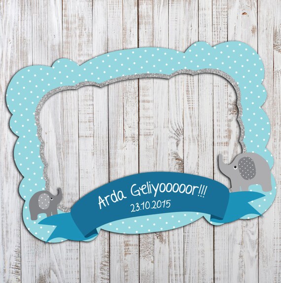 Blue And Grey Elephant Photo Prop Frame Elephant Photo Booth Frame Blue And Grey Elephant Photo Prop Frame Elephant Photo Booth Frame