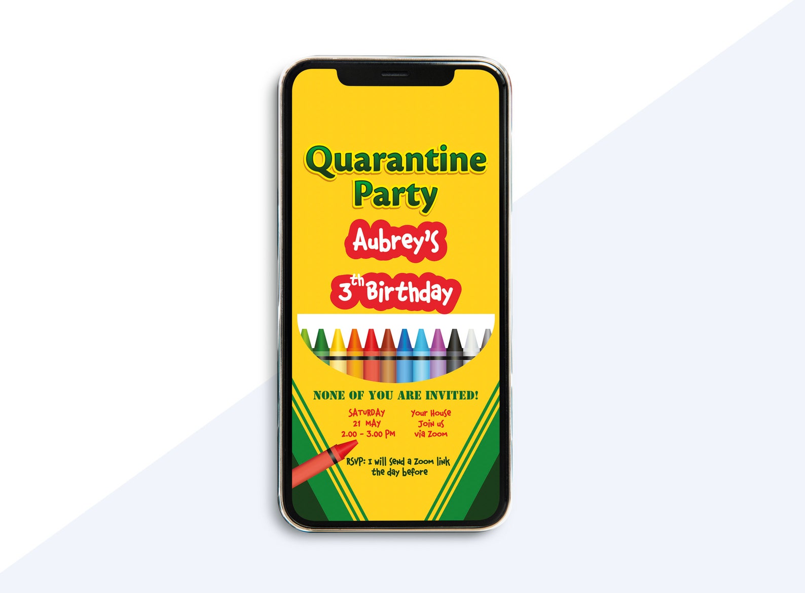 Crayon Online Birthday invitation Crayola invitation Etsy