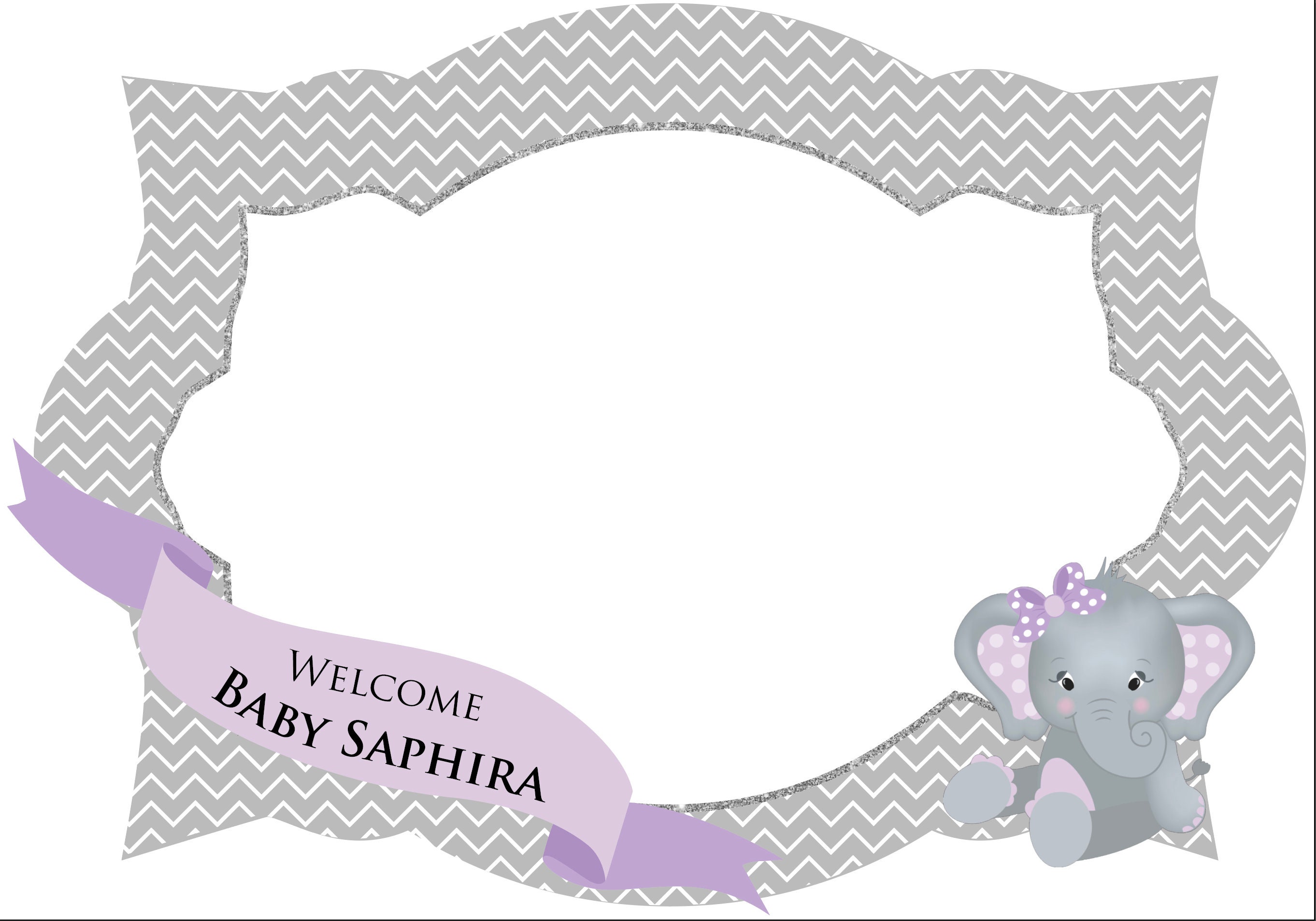 Lavander Elephant Photo Prop Frame Elephant Photo Booth Etsy
