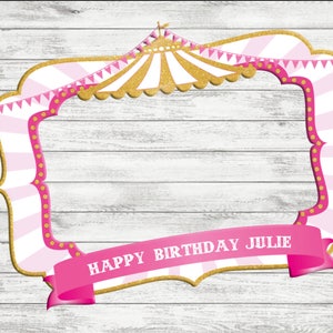 Carnival Photo Prop Frame - Pink Carnival photo booth frame - DIY Photo Prop  Girl Sign Customized Digital Printable