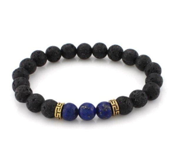 Bracciale con perline di pietra nera del sole eliolite naturale 7A di forma rotonda da 7 mm a 13 mm - Italia