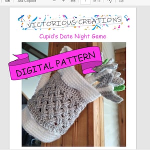 Cupid&#39;s Date Night Game Crochet Pattern Valentine themed