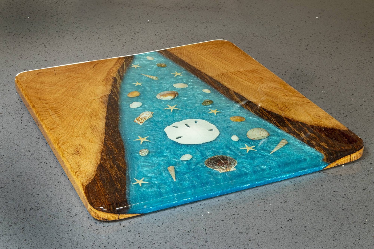 Wood & Epoxy ocean themed cheese board Etsy