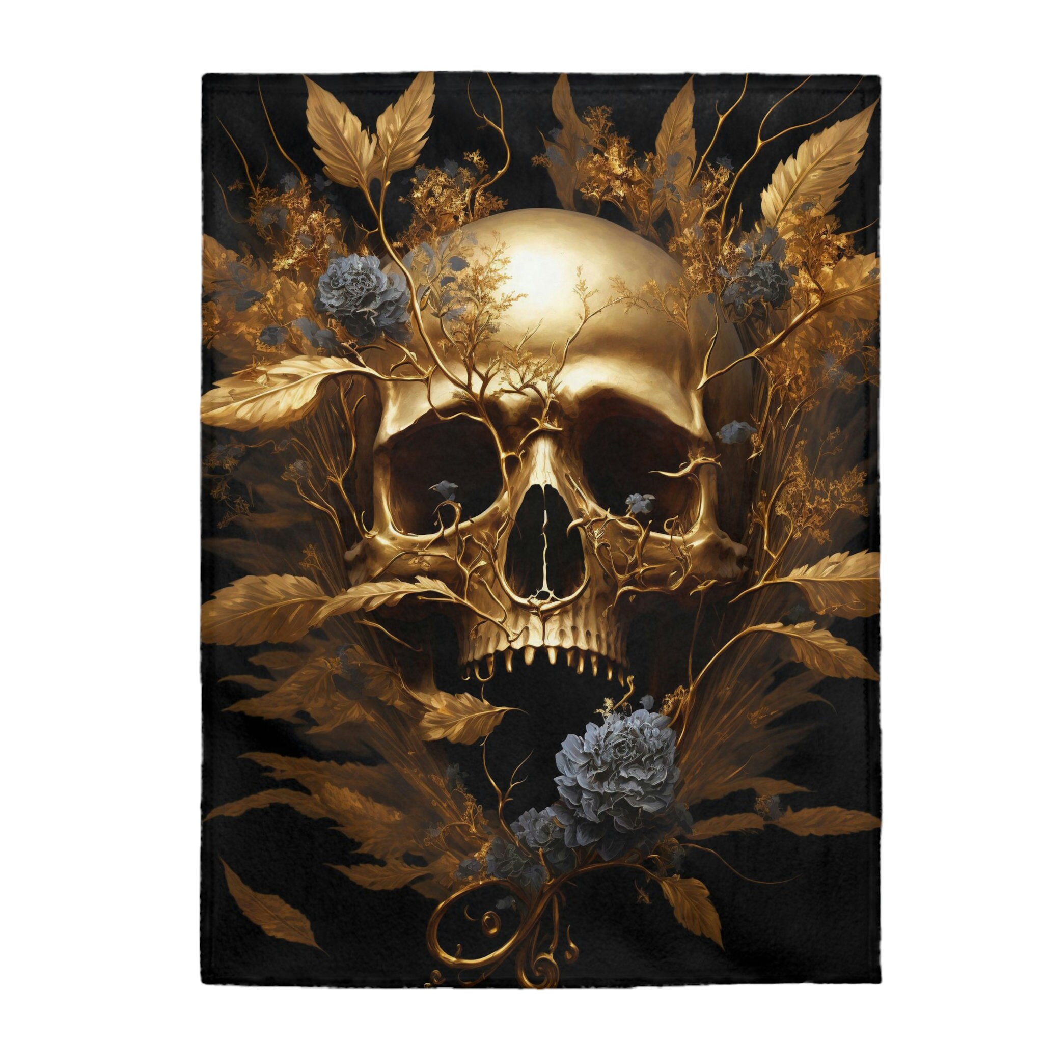 Golden Skull Velveteen Plush Blanket