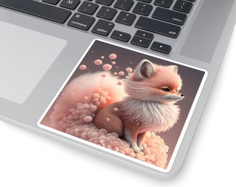 Square Stickers Cute Fox