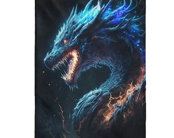 Blue Dragon Velveteen Plush Blanket