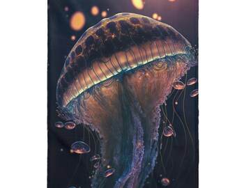 Glowing Jellyfish Velveteen Plush Blanket
