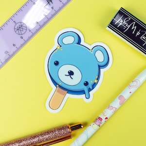Adesivo de picolé Bluebeary – Vibes fofos de caminhão de sorvete