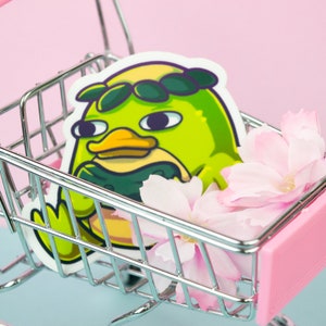 Sticker Kappa tenant un concombre – Joli design japonais Yokai